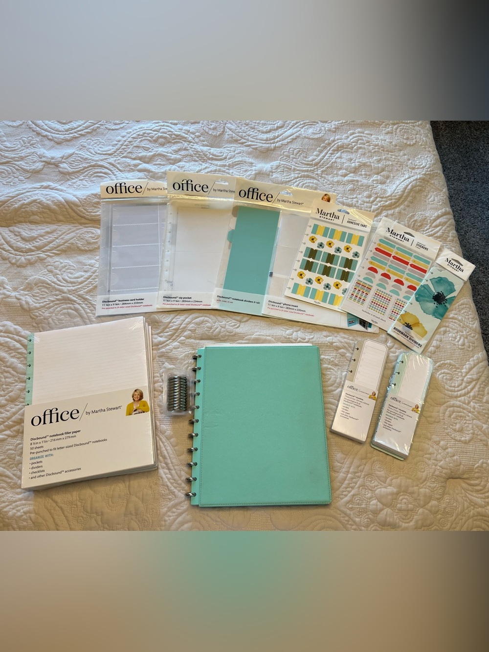 Martha Stewart Turquoise Disc-Bound Notebook Kit with Matching Accessories